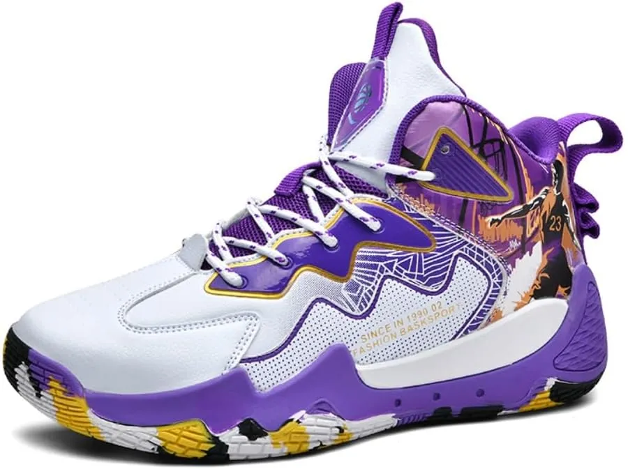 Men's High Top Basketball Shoes Fashion Running Sneakers Non Slip Training Athletic Shoes