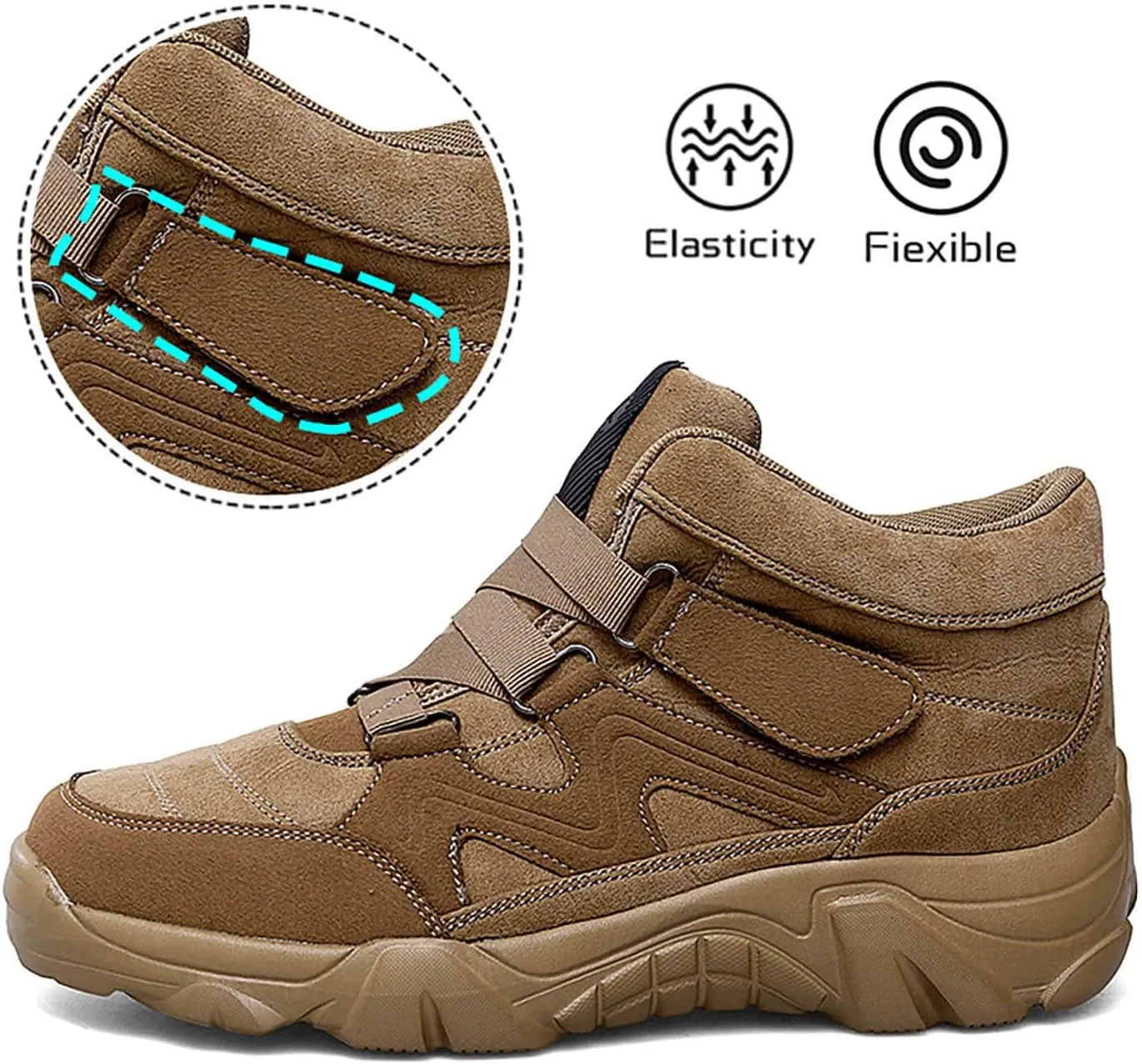 Men's Slip On Walking Sneakers Comfortable Hiking Fashion high top Boots