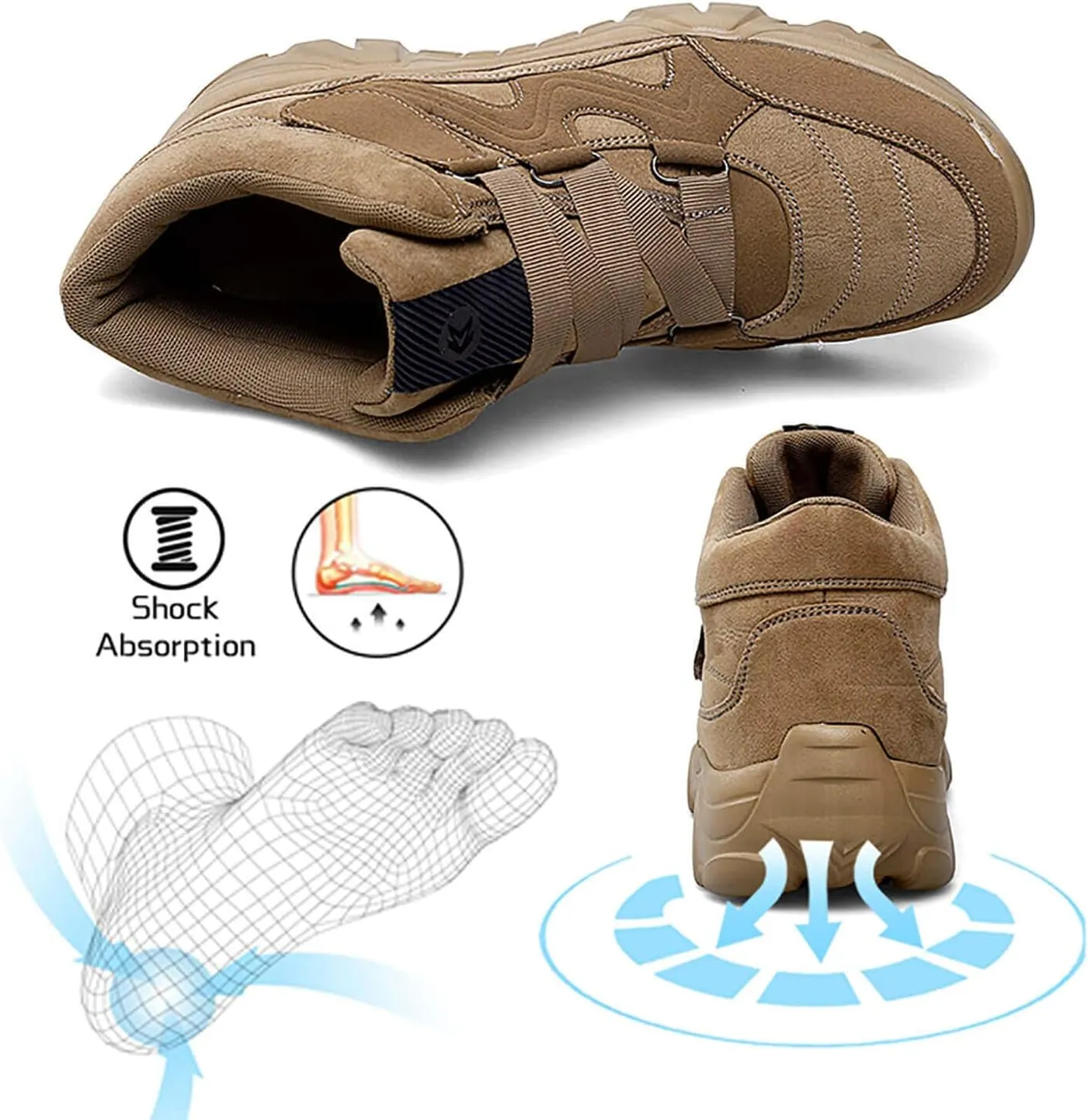 Men's Slip On Walking Sneakers Comfortable Hiking Fashion high top Boots
