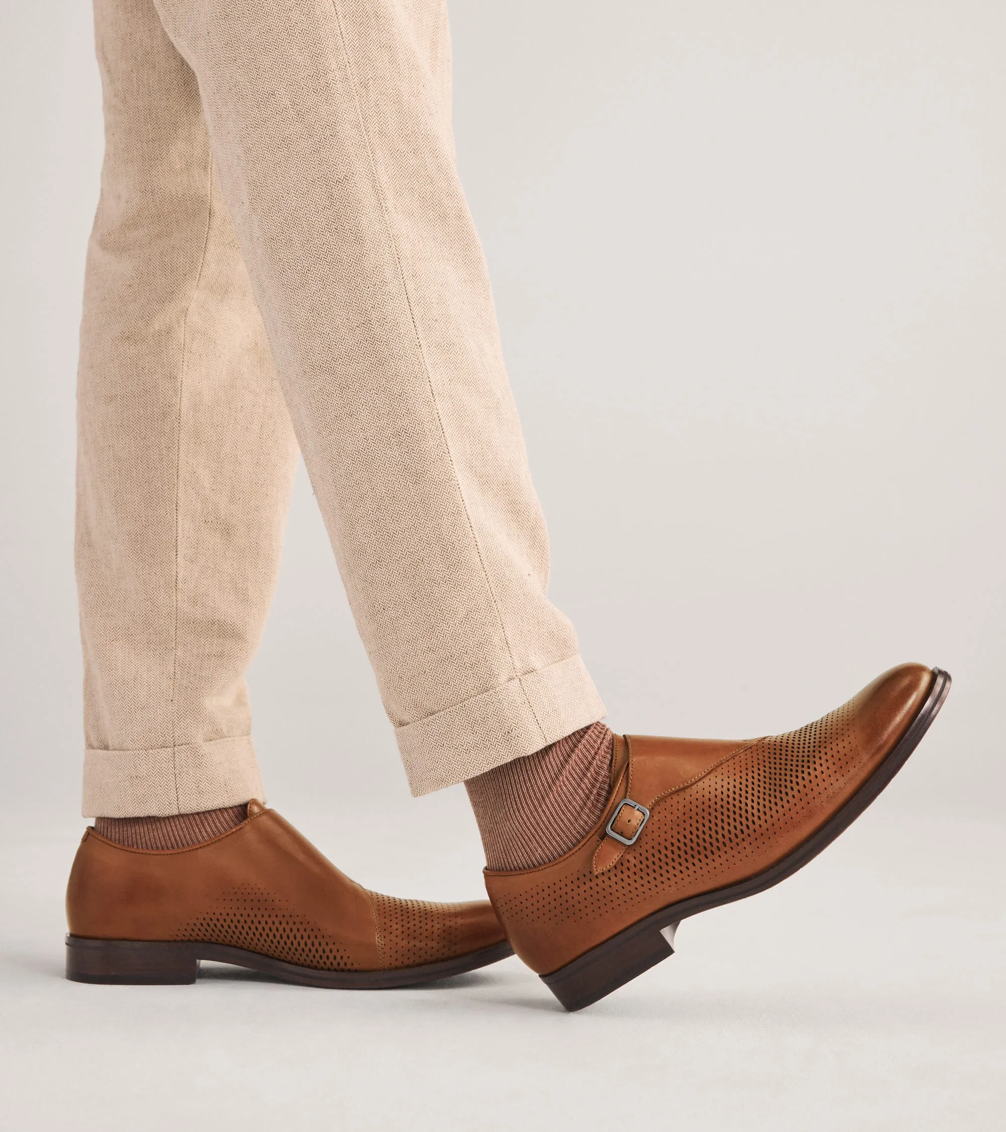 Men's Washington Grand Laser Monk Strap Shoes