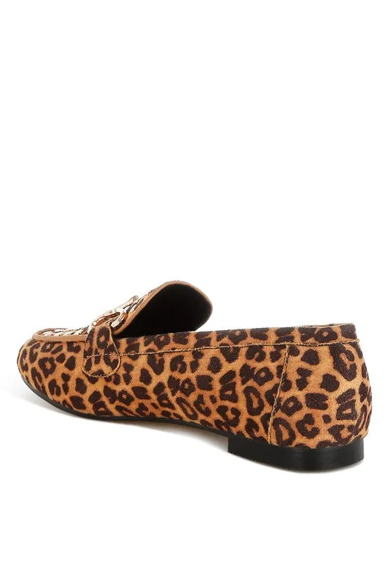 Meopa Horsebit Studs Leopard Print Loafers for Women