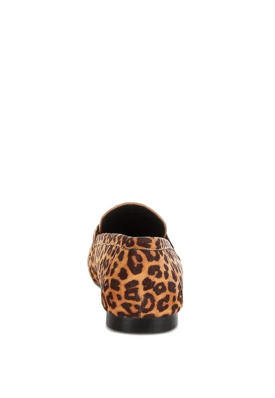 Meopa Horsebit Studs Leopard Print Loafers for Women