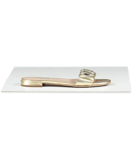 Miu Miu Metallic Gold Oversize Crystal Mordor Mules UK 4.5 EU 37.5 
