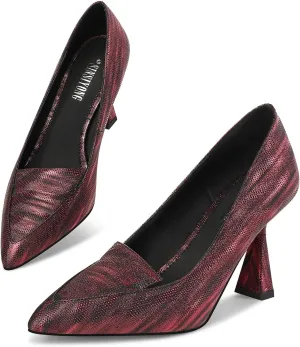Multicolor High Heels for Women Pointed Toe Stiletto Heel Pumps Comfortable Dress Shoes