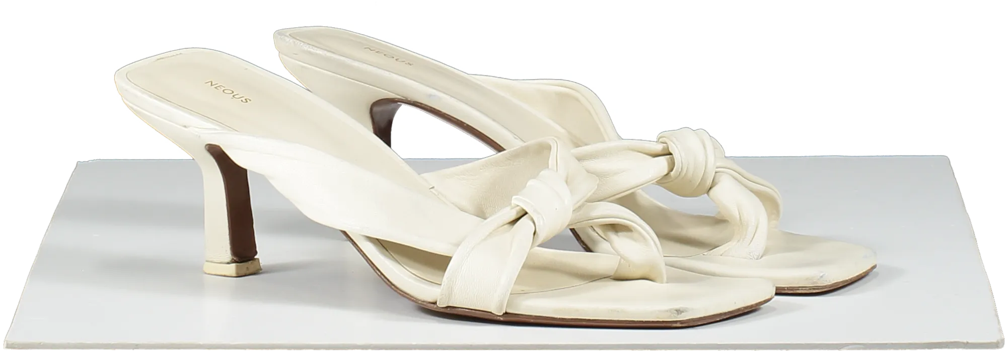 Neous Cream Dofida Knotted Leather Mules UK 7 EU 40 