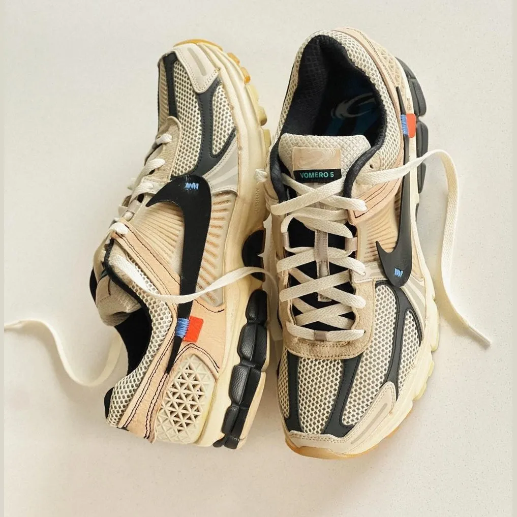 Custom Nike Zoom Vomero 5 Sneakers in Elegant Pale Ivory