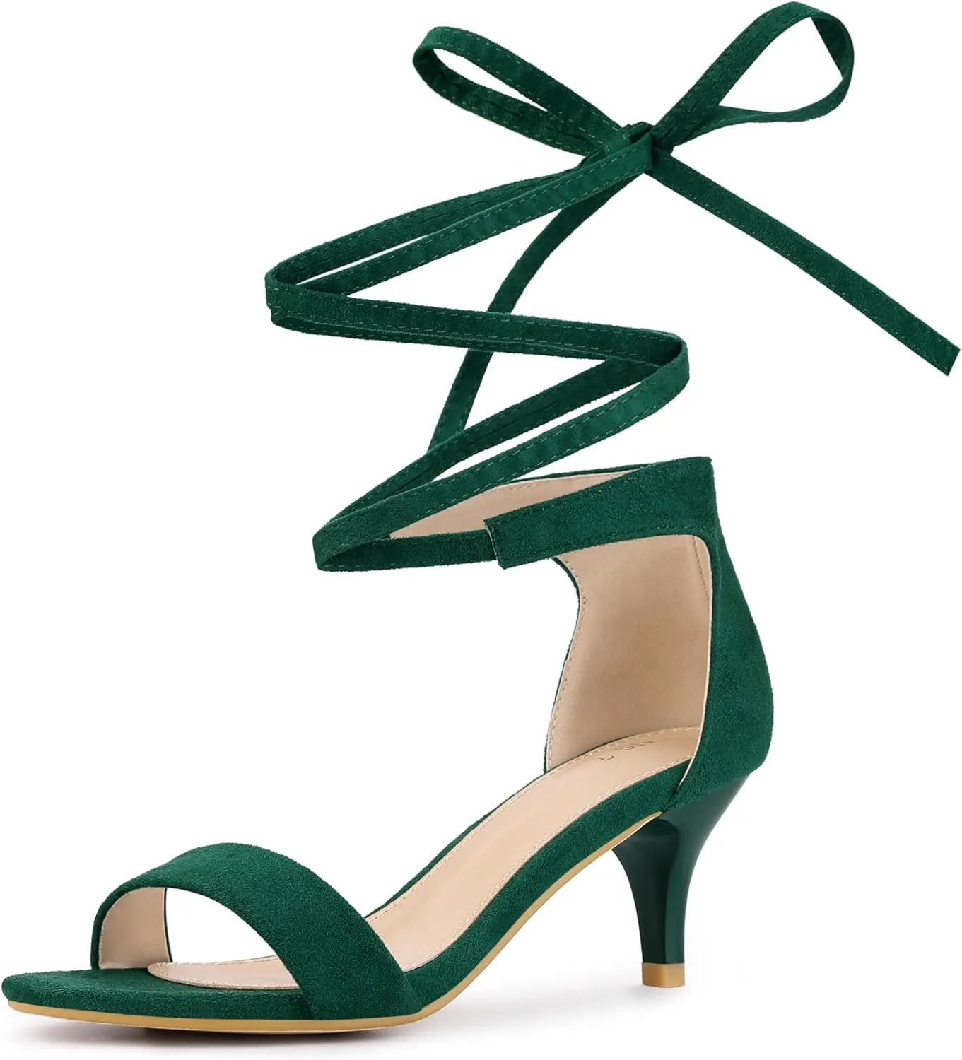 Perphy Lace Up Comfortable Kitten Heels Sandals for Women