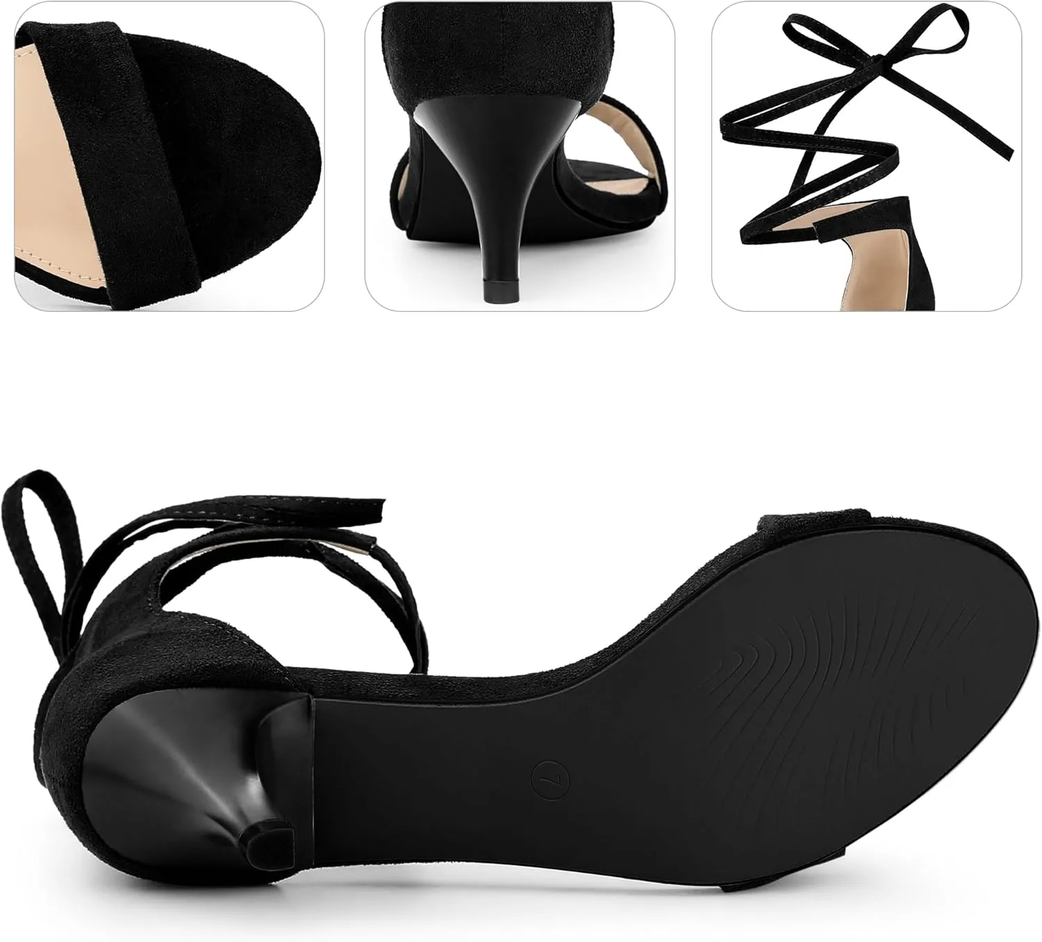 Perphy Lace Up Comfortable Kitten Heels Sandals for Women