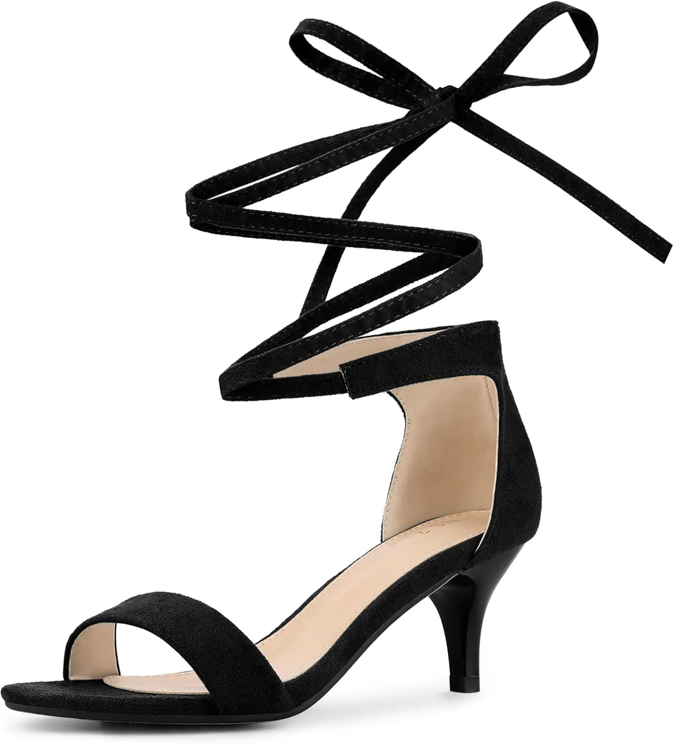 Perphy Lace Up Comfortable Kitten Heels Sandals for Women