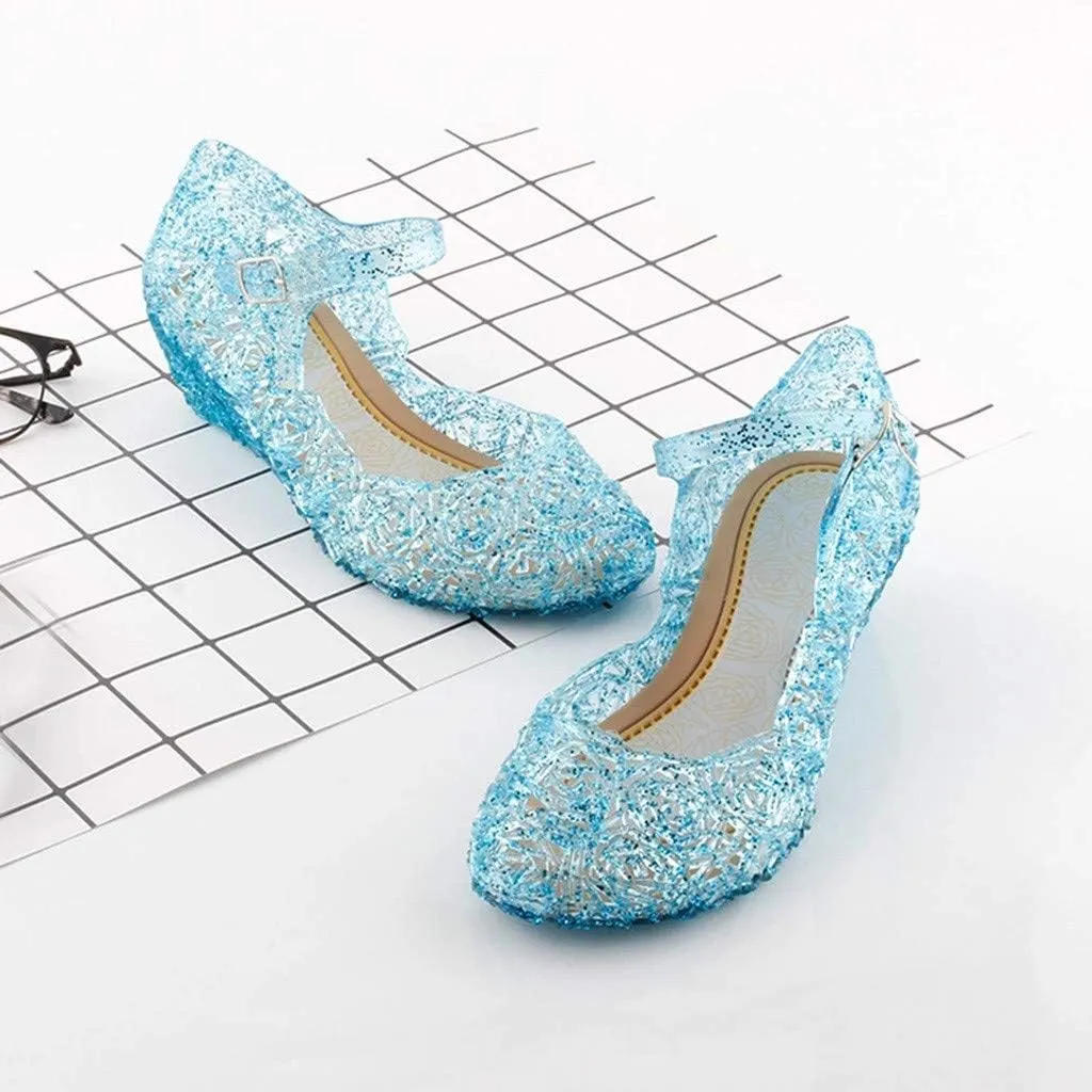 Princess Jelly Sandals for Girls Toddler Dress Up Shoes Cosplay Sandals Summer Cute Glitter Black School Shoes for Boys