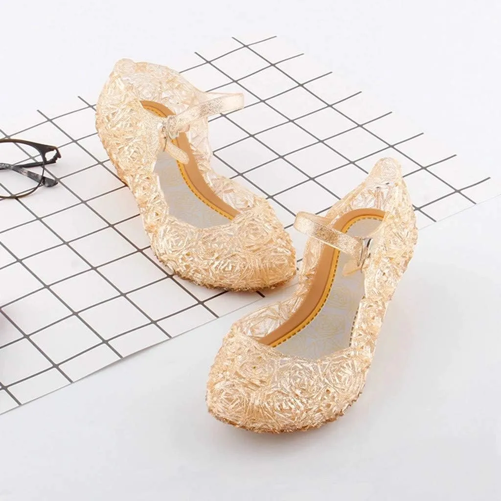 Princess Jelly Sandals for Girls Toddler Dress Up Shoes Cosplay Sandals Summer Cute Glitter Black School Shoes for Boys