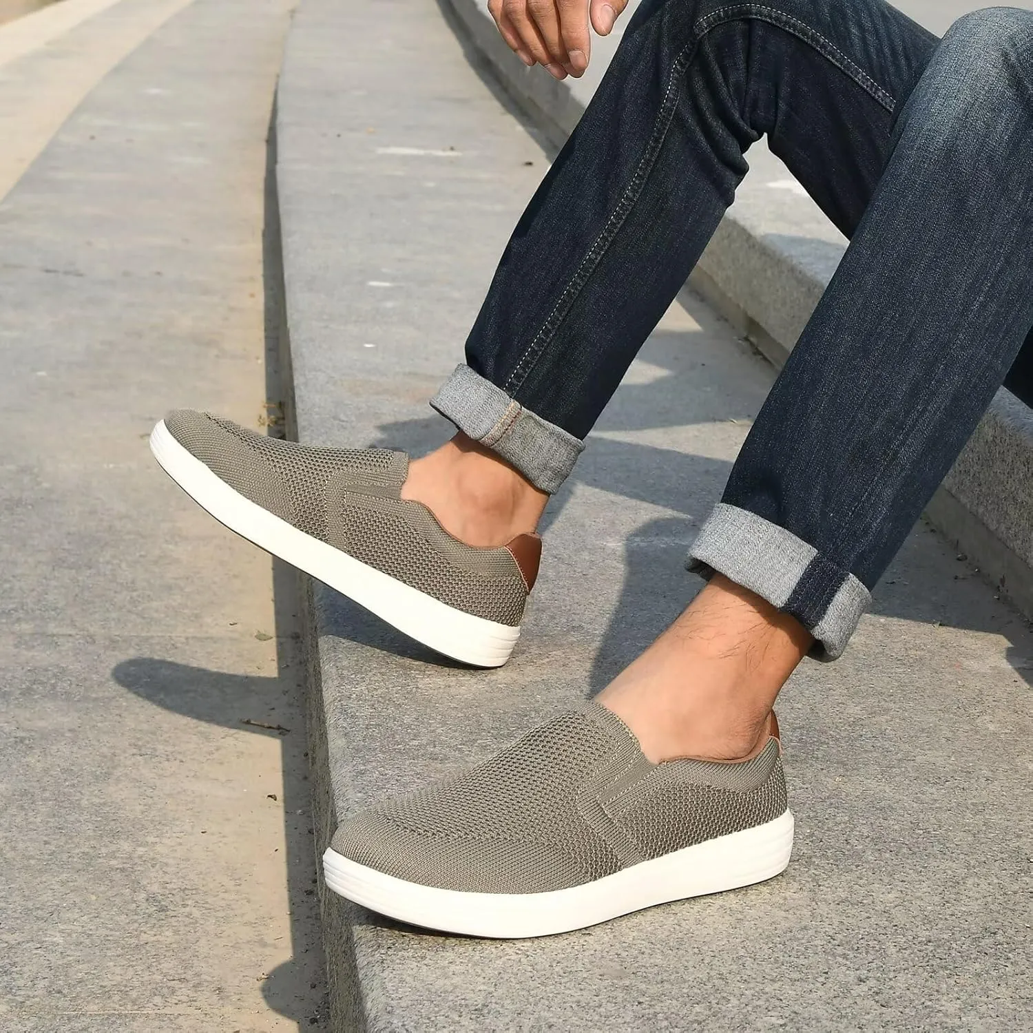 Puxowe Men's Casual Slip On Walking Shoes Mesh Comfortable Loafer
