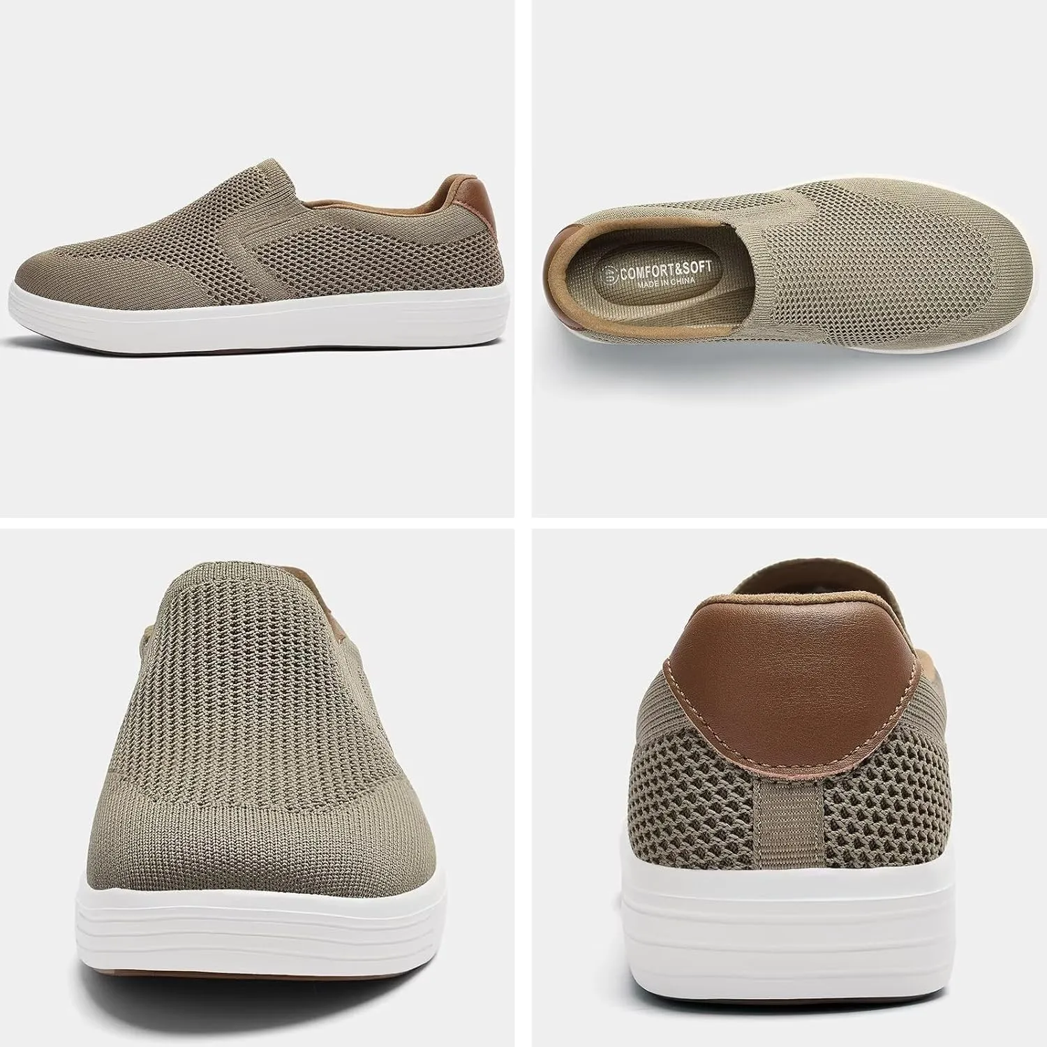 Puxowe Men's Casual Slip On Walking Shoes Mesh Comfortable Loafer