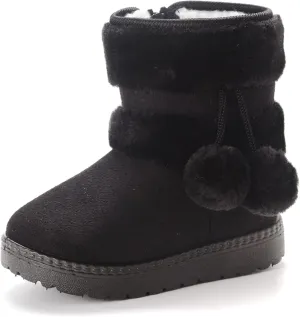 QIETION Girls Boys Warm Winter Boots Kids Outdoor Snow Boots((Infant/Toddler/Little Kid)
