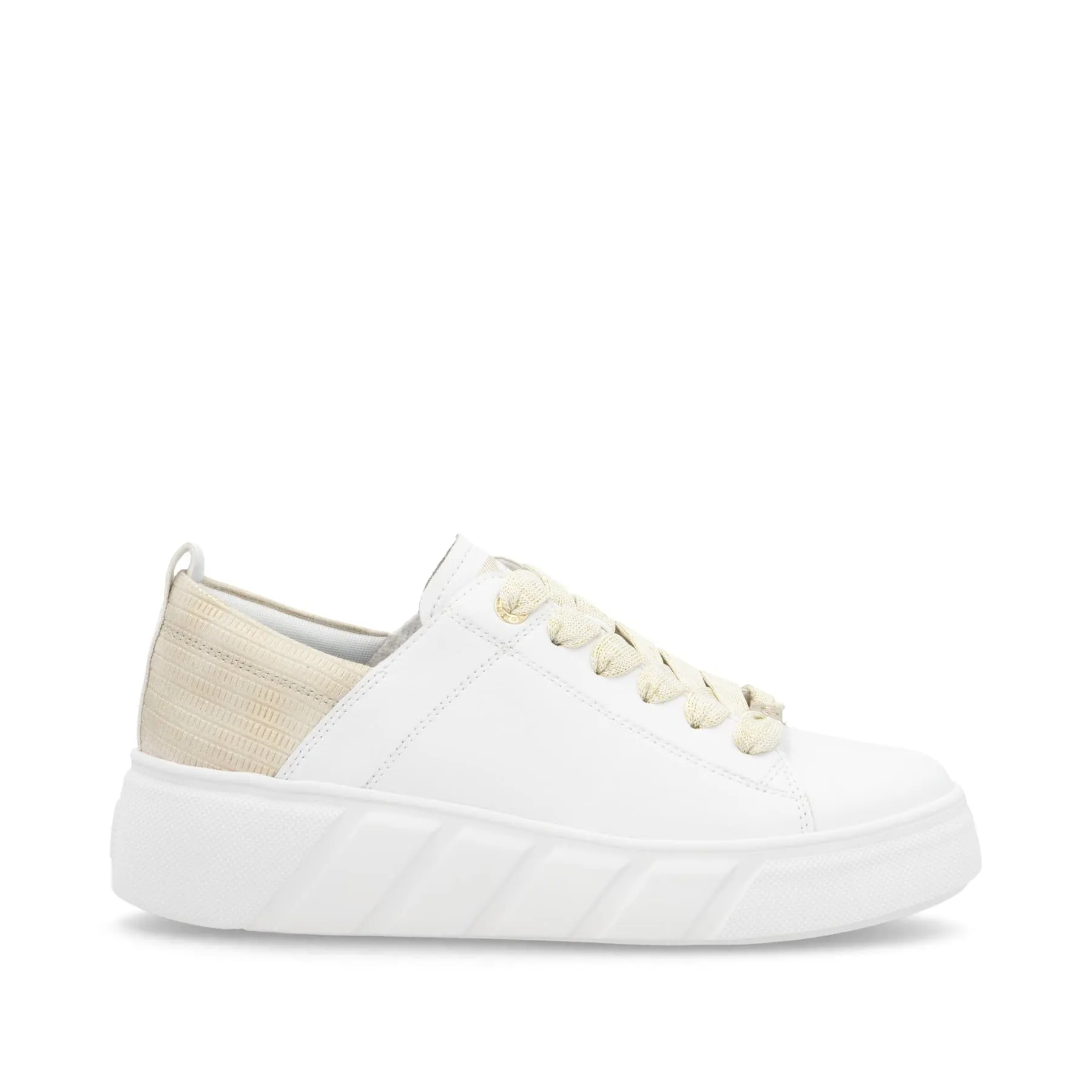 Rieker Womens Fashion Leather Trainers - White