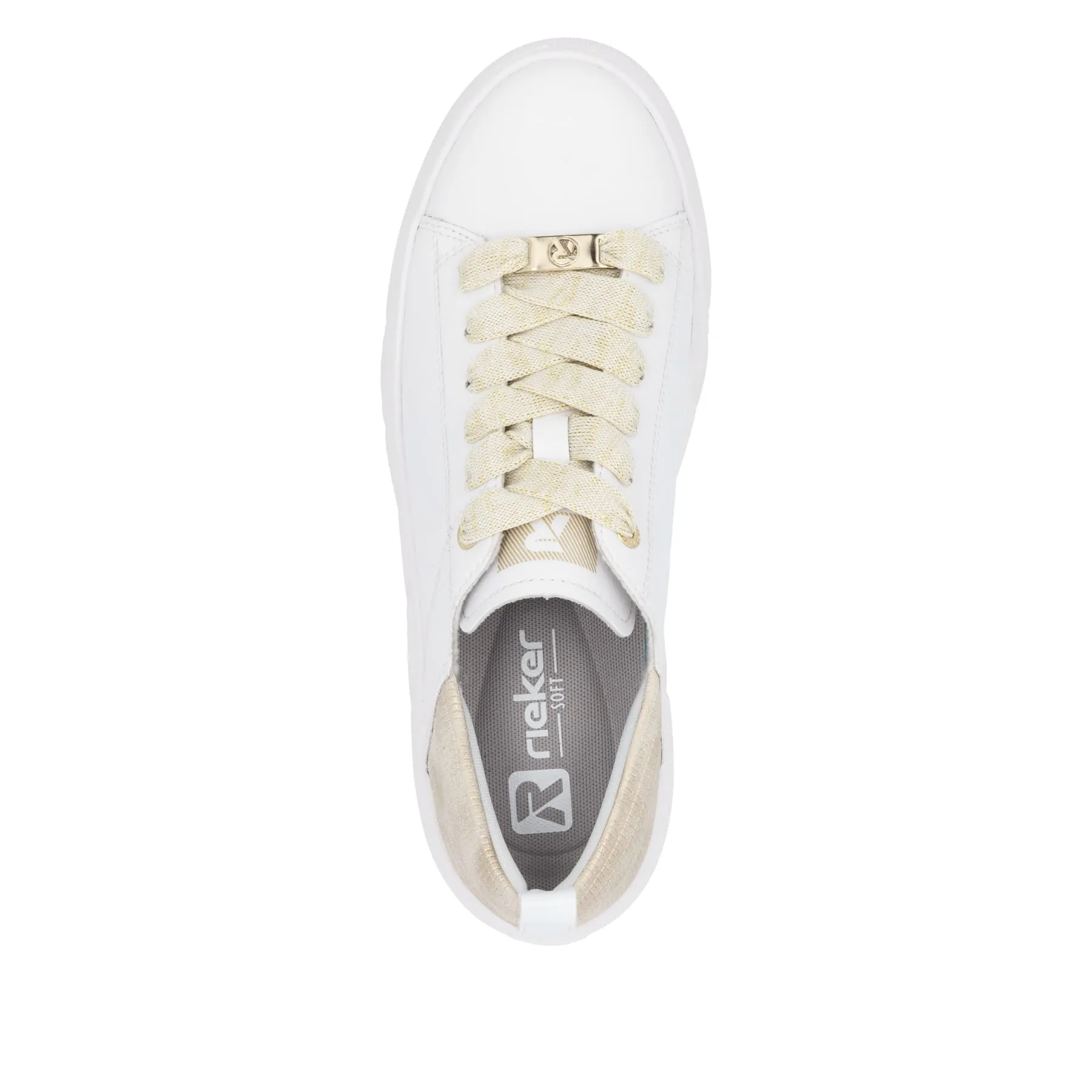 Rieker Womens Fashion Leather Trainers - White