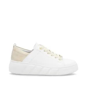 Rieker Womens Fashion Leather Trainers - White