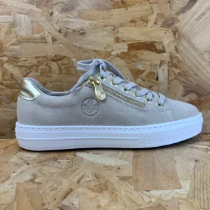 Rieker Womens Leather Fashion Trainers - Beige