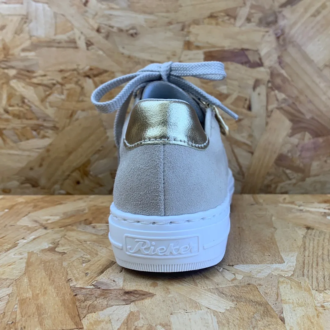 Rieker Womens Leather Fashion Trainers - Beige