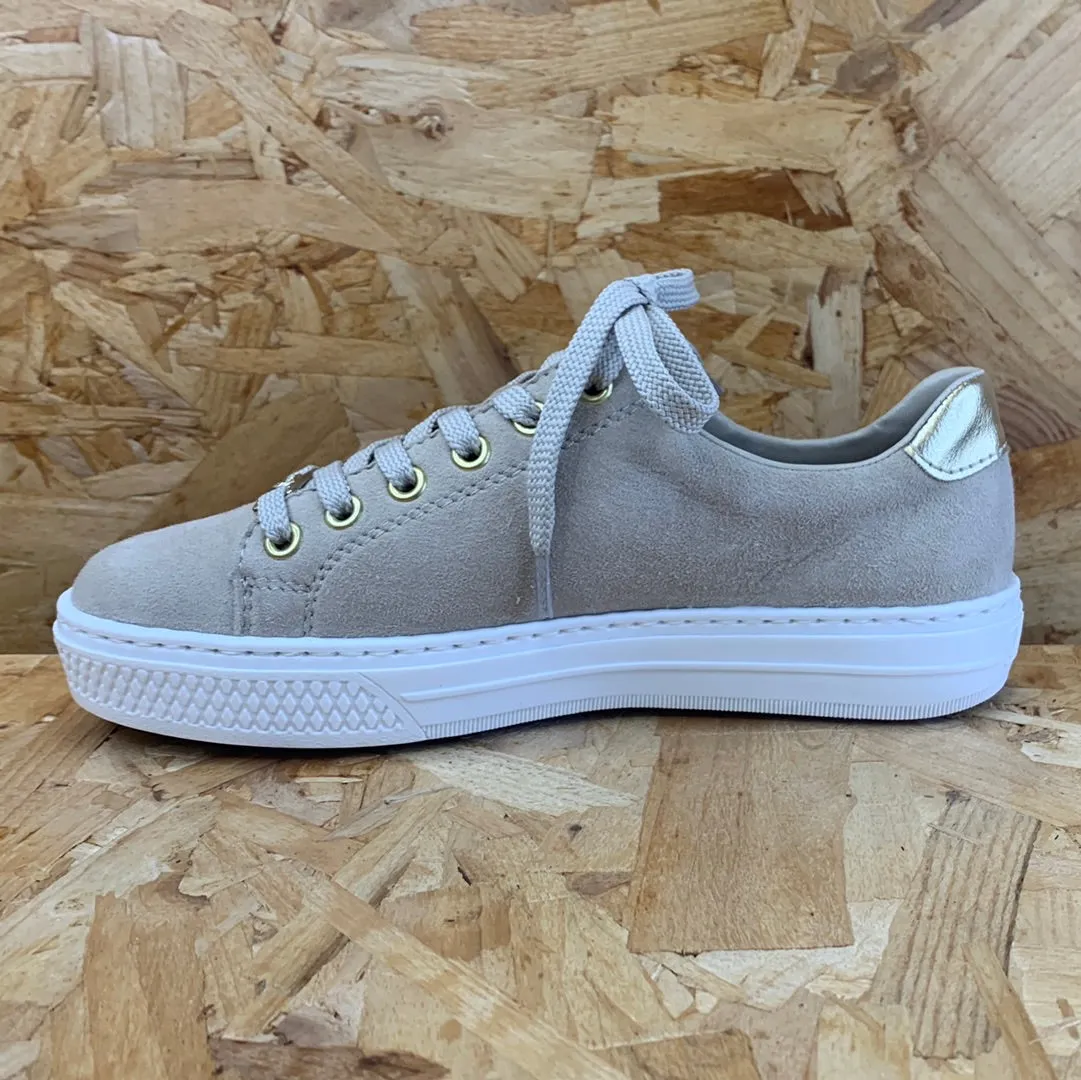 Rieker Womens Leather Fashion Trainers - Beige