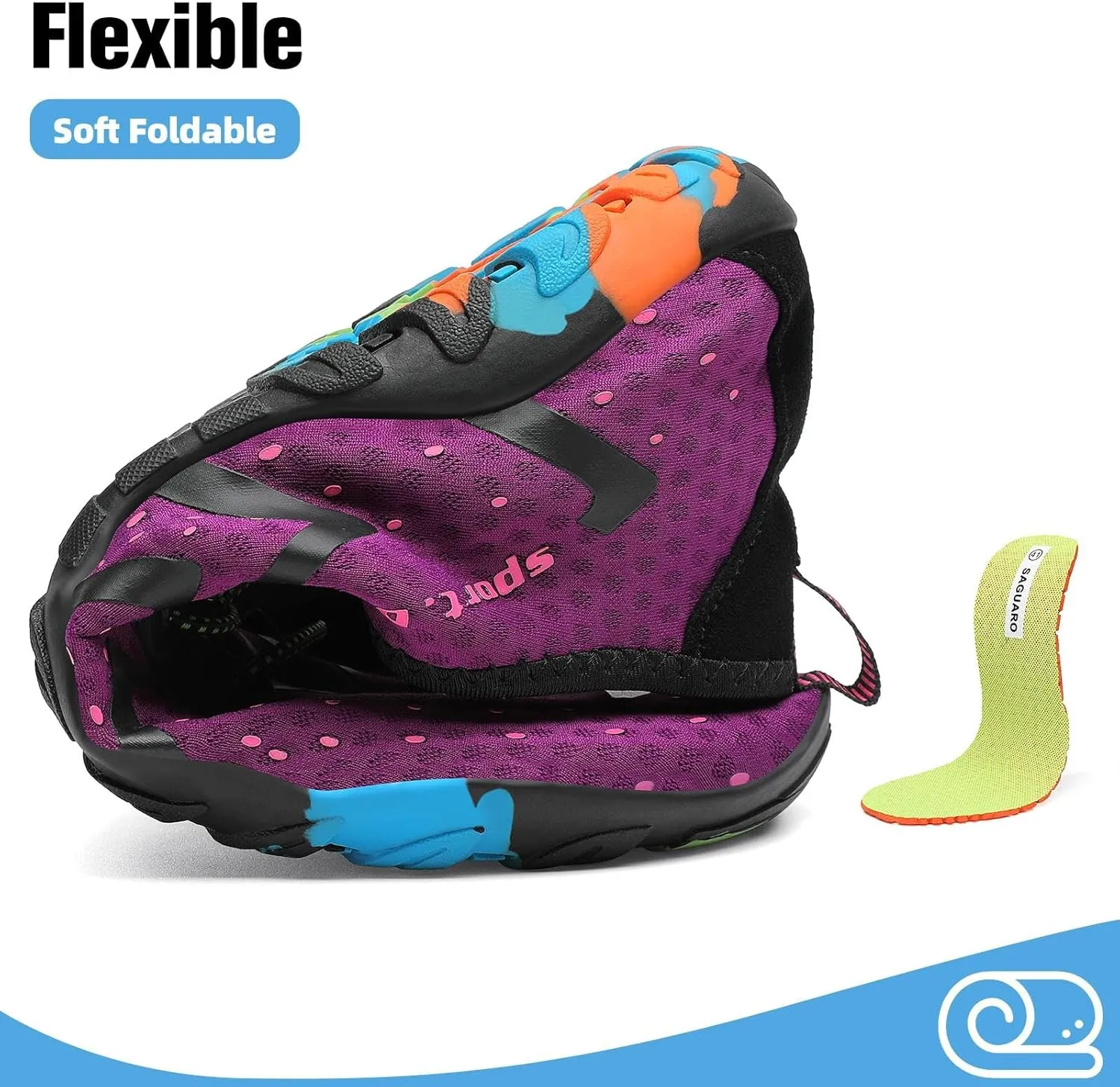 SAGUARO Quick-Dry Water Shoes for Women  Swim Shoes, Beach Shoes, Aqua Shoes with Lightweight, Breathable, Slip-Resistant Design for Pool & Outdoor Use
