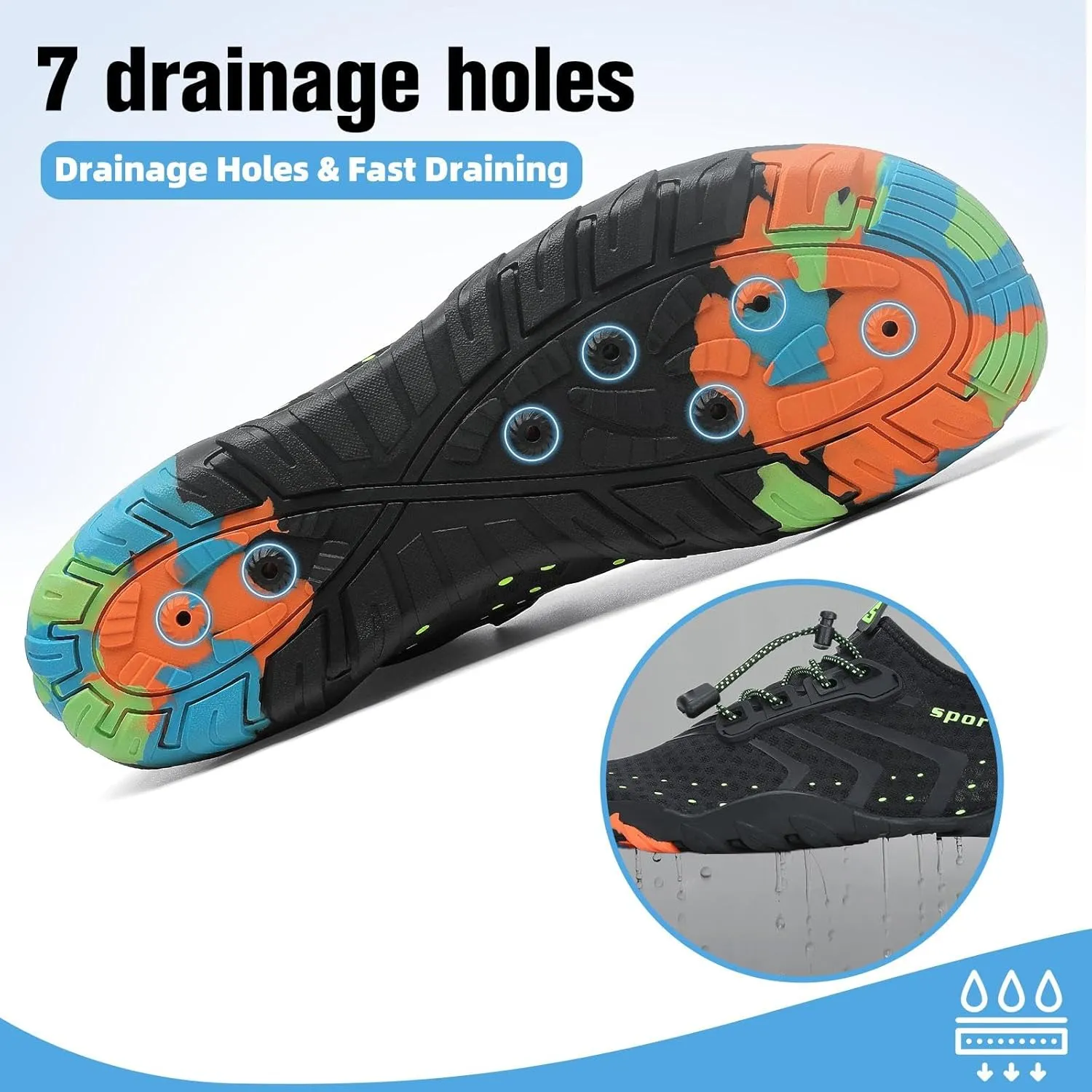 SAGUARO Quick-Dry Water Shoes for Women  Swim Shoes, Beach Shoes, Aqua Shoes with Lightweight, Breathable, Slip-Resistant Design for Pool & Outdoor Use