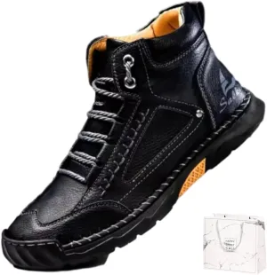 Sawbehind Men's Comfortable Handmade Leather Boots, Saw Behind Mens Boots Wide, Waterproof, Arch Support