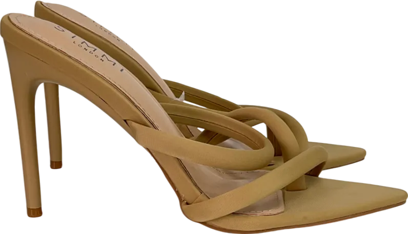 Simmi London Beige Nude Lycra Mules UK 5 EU 38 