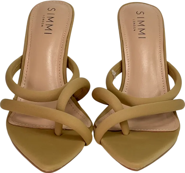 Simmi London Beige Nude Lycra Mules UK 5 EU 38 