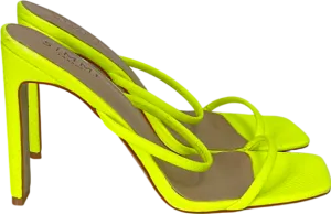 Simmi London Nabila Neon Yellow Two Part Strap Mules UK 7 EU 40 