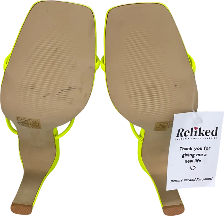 Simmi London Nabila Neon Yellow Two Part Strap Mules UK 7 EU 40 