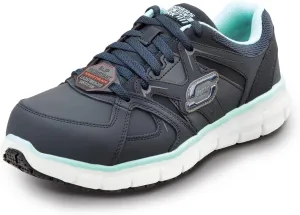 Skechers Work Jackie - Women's, Navy/Aqua, Aluminum Alloy Toe, EH, Athletic