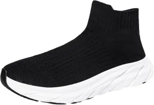 Slip on Walking Shoes Women Comfy Knitted Non Slip Vintage Wide Running Shoes Breathable Gym Workout Shoes Lightweight Fashion Sneakers