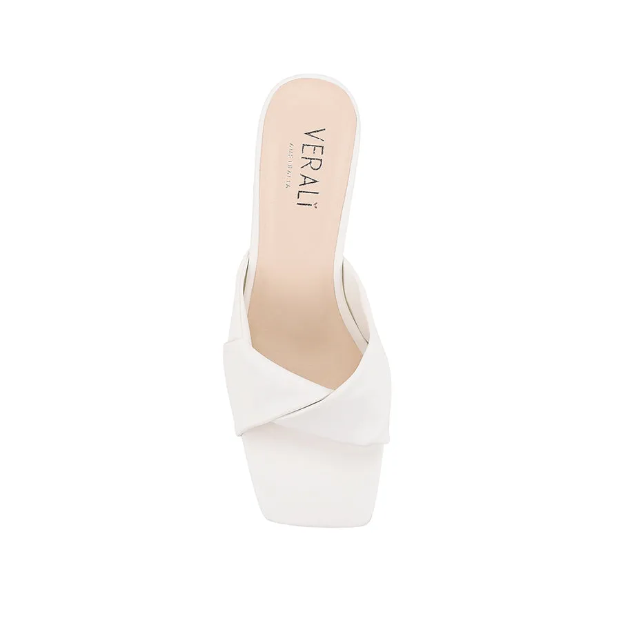 Stella Block Heel Mules - Chalk Smooth
