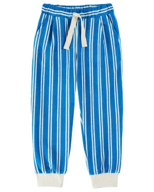 Stripe Joggers in Azur