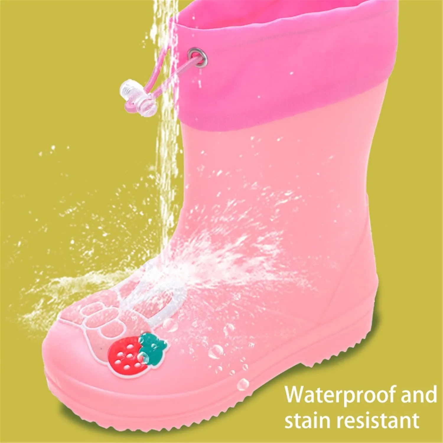 Toddler Girl Rain Boots Rain Boots for Girls Boys Kids Rain Boot Insulated Liner for Boys & Girls Rubber Baby Snow Boots