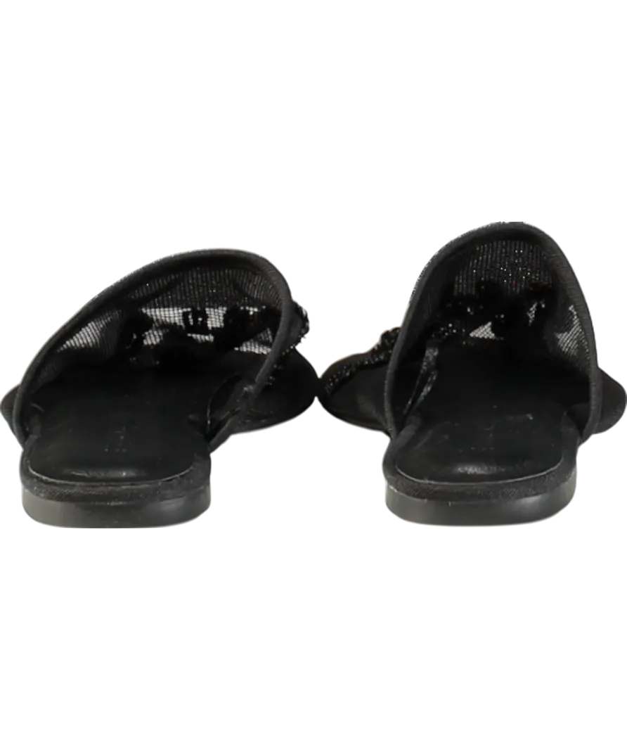 Urban Outfitters Black Embellished Mesh Flat Mules UK 6 EU 39 
