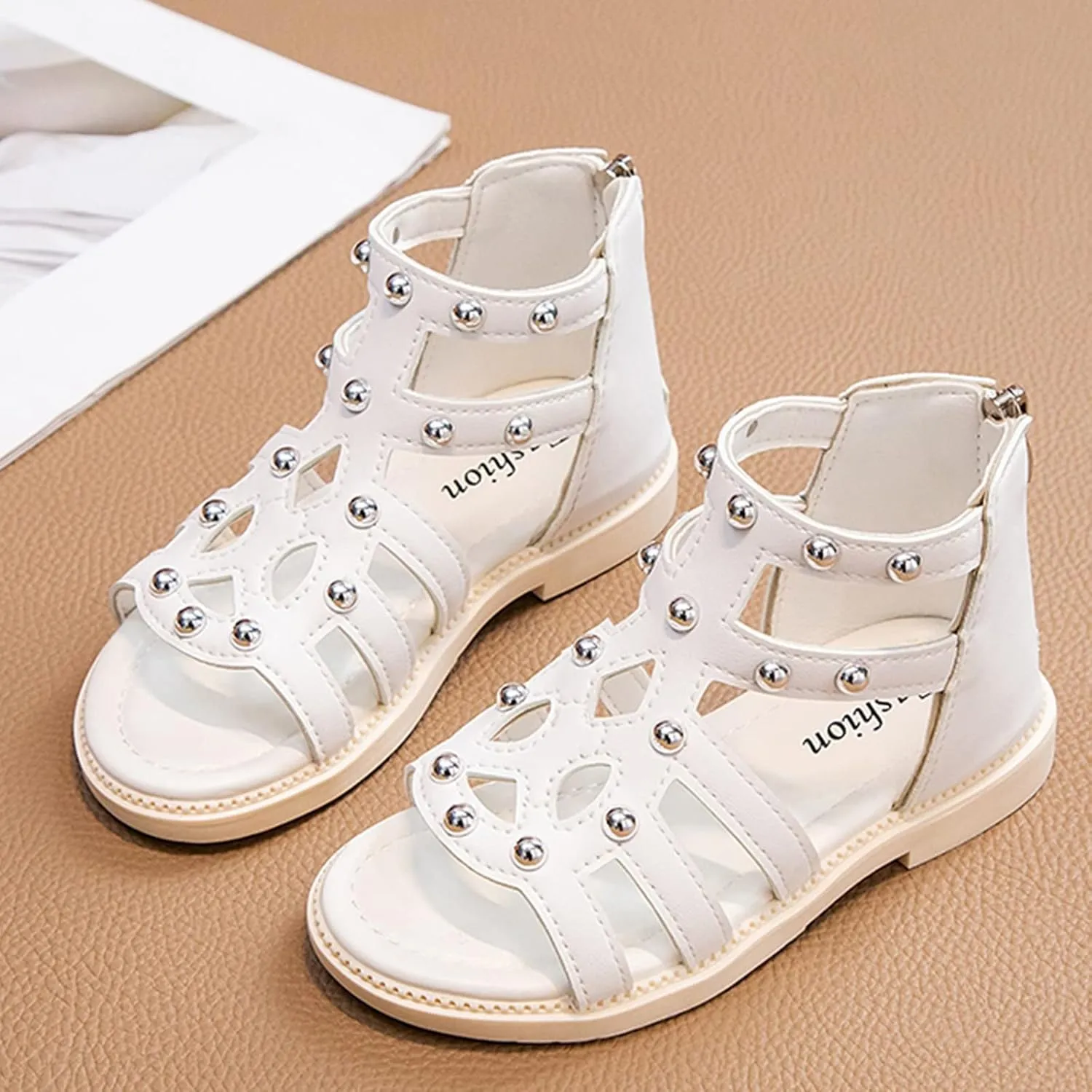 Water Shoes for Kids High Top Sandals Fashion Summer Little Girl Beads High Top Princess Children Toddler Slippers Girl