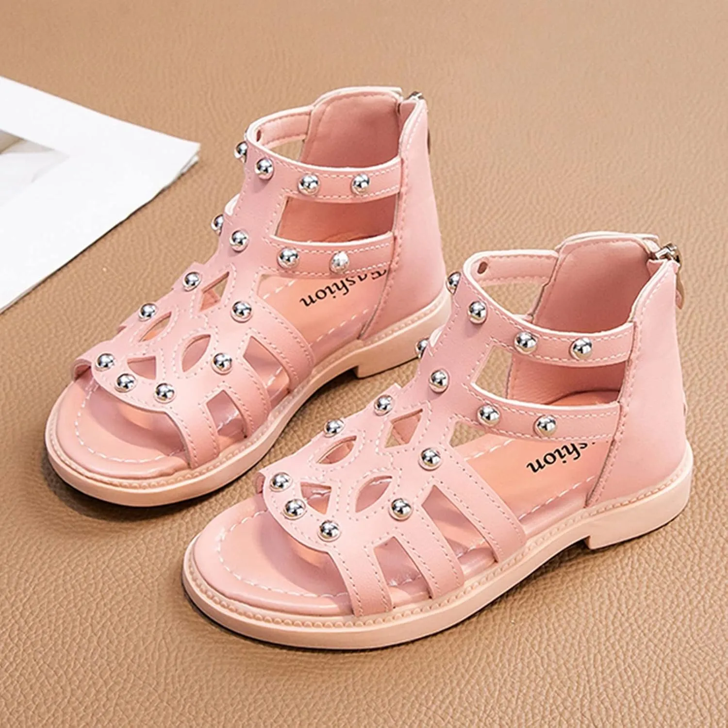 Water Shoes for Kids High Top Sandals Fashion Summer Little Girl Beads High Top Princess Children Toddler Slippers Girl