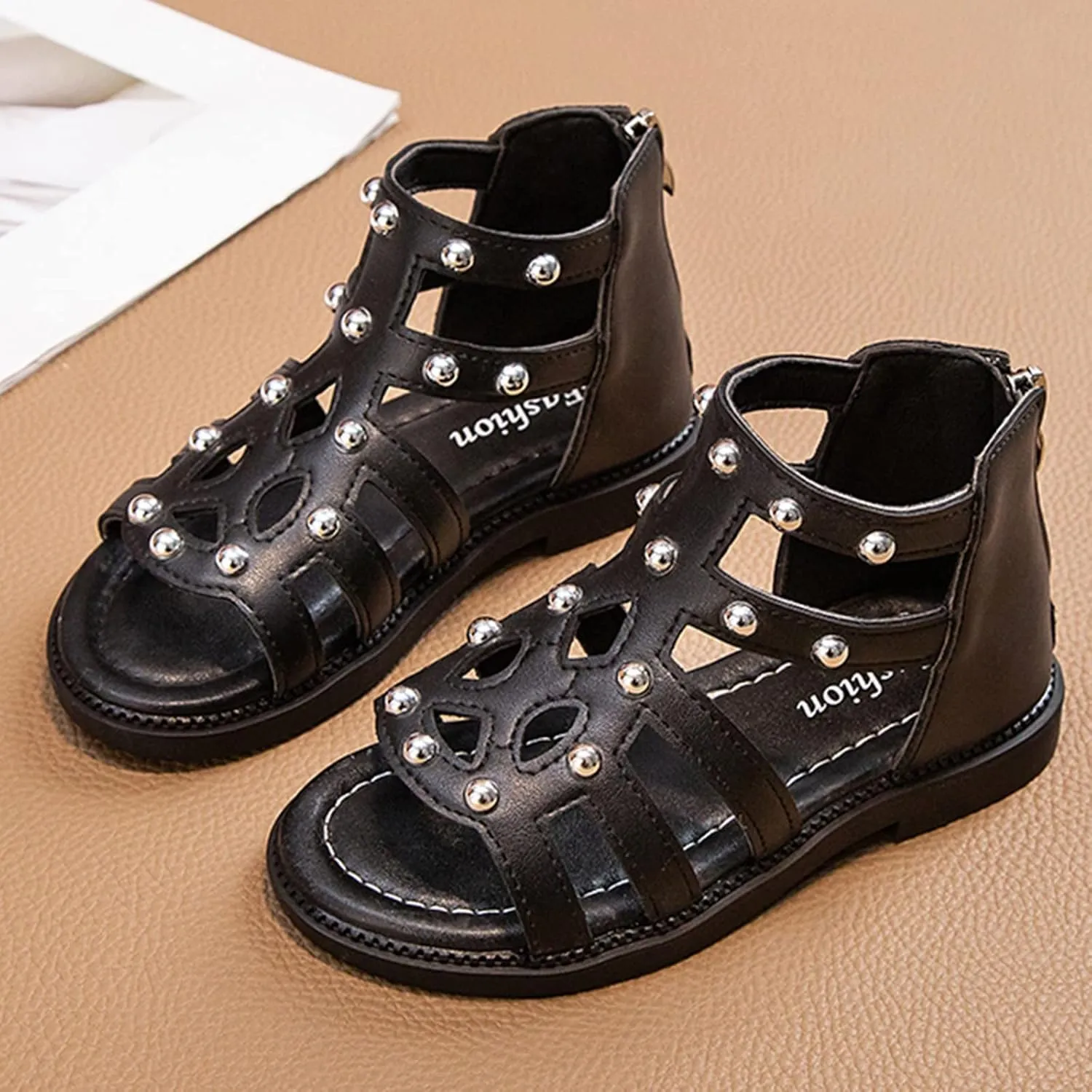 Water Shoes for Kids High Top Sandals Fashion Summer Little Girl Beads High Top Princess Children Toddler Slippers Girl