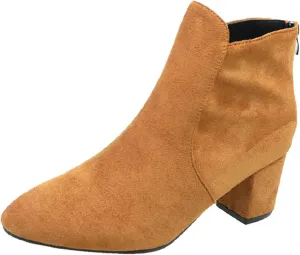 Womens Boots Fall 2024 Ankle Womens Black Booties with Heel Women Wide Boots Wedge Boot Lightweight Breathable Chunky Low Heel Classic Pointed Toe