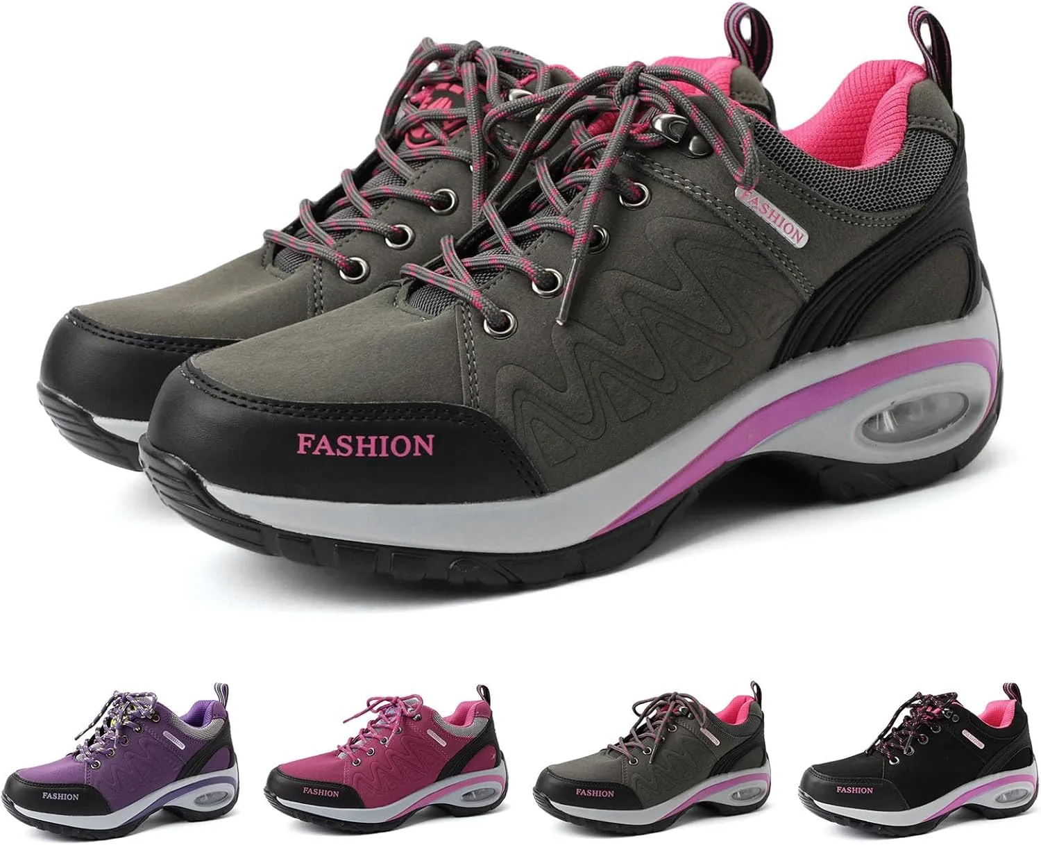 Women's Fashion Sneakers Lace-Up Walking Shoes Comfortable Casual Athletic Non-Slip Running Fashion Sneakers
