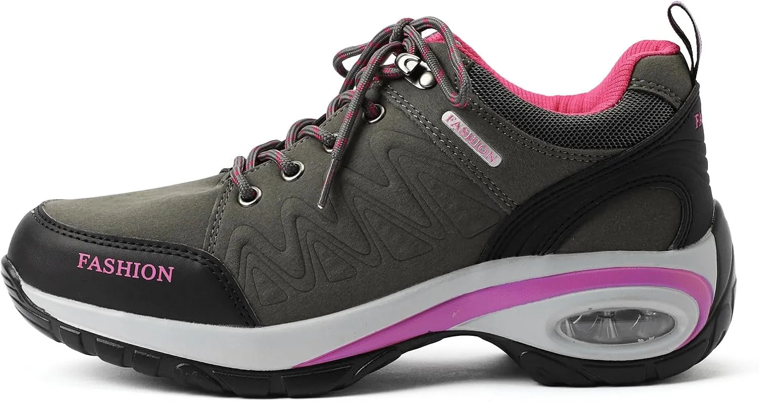 Women's Fashion Sneakers Lace-Up Walking Shoes Comfortable Casual Athletic Non-Slip Running Fashion Sneakers