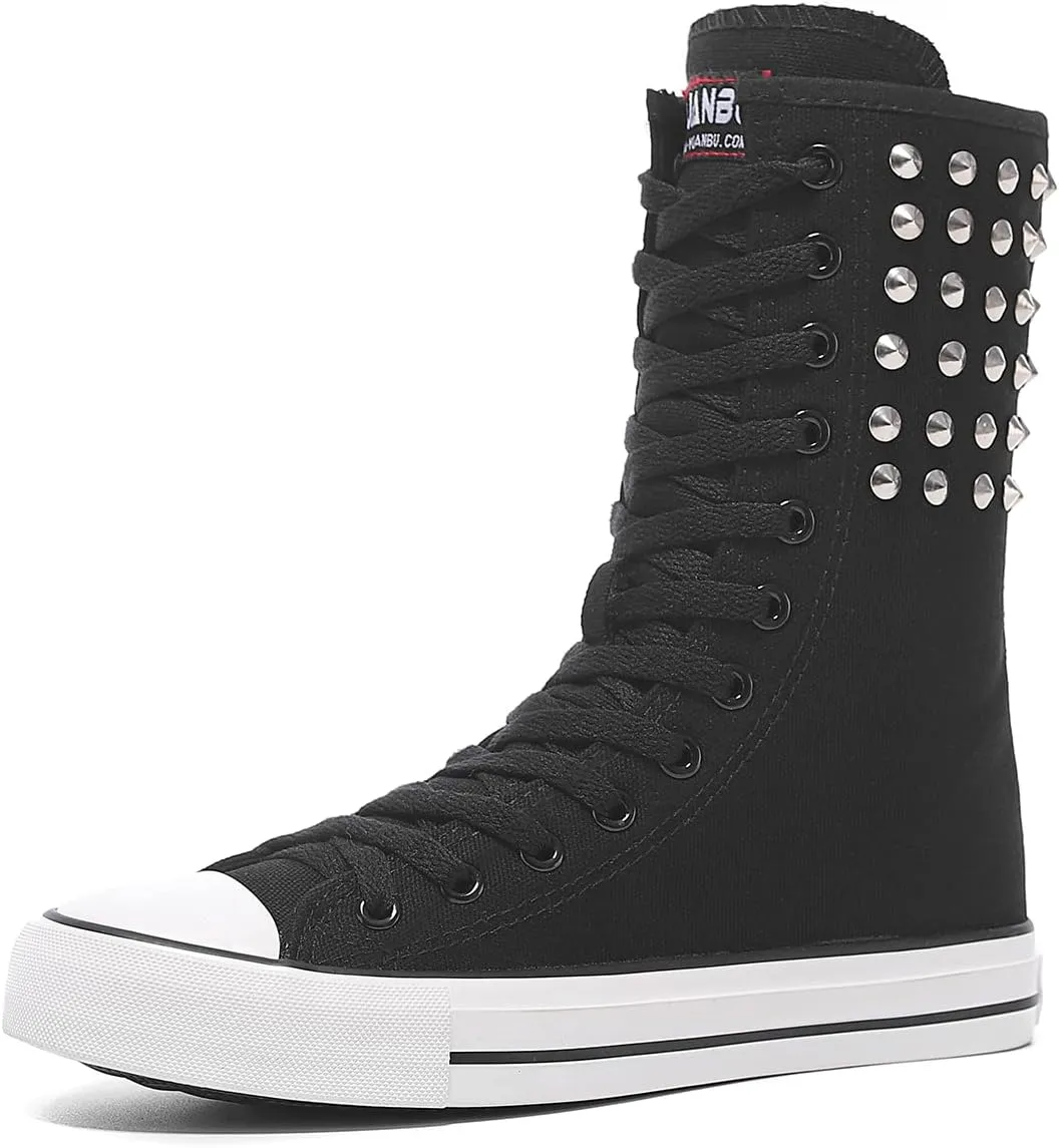 Womens High Top Canvas Sneakers Lace up Fashion Casual Shoes for Girls