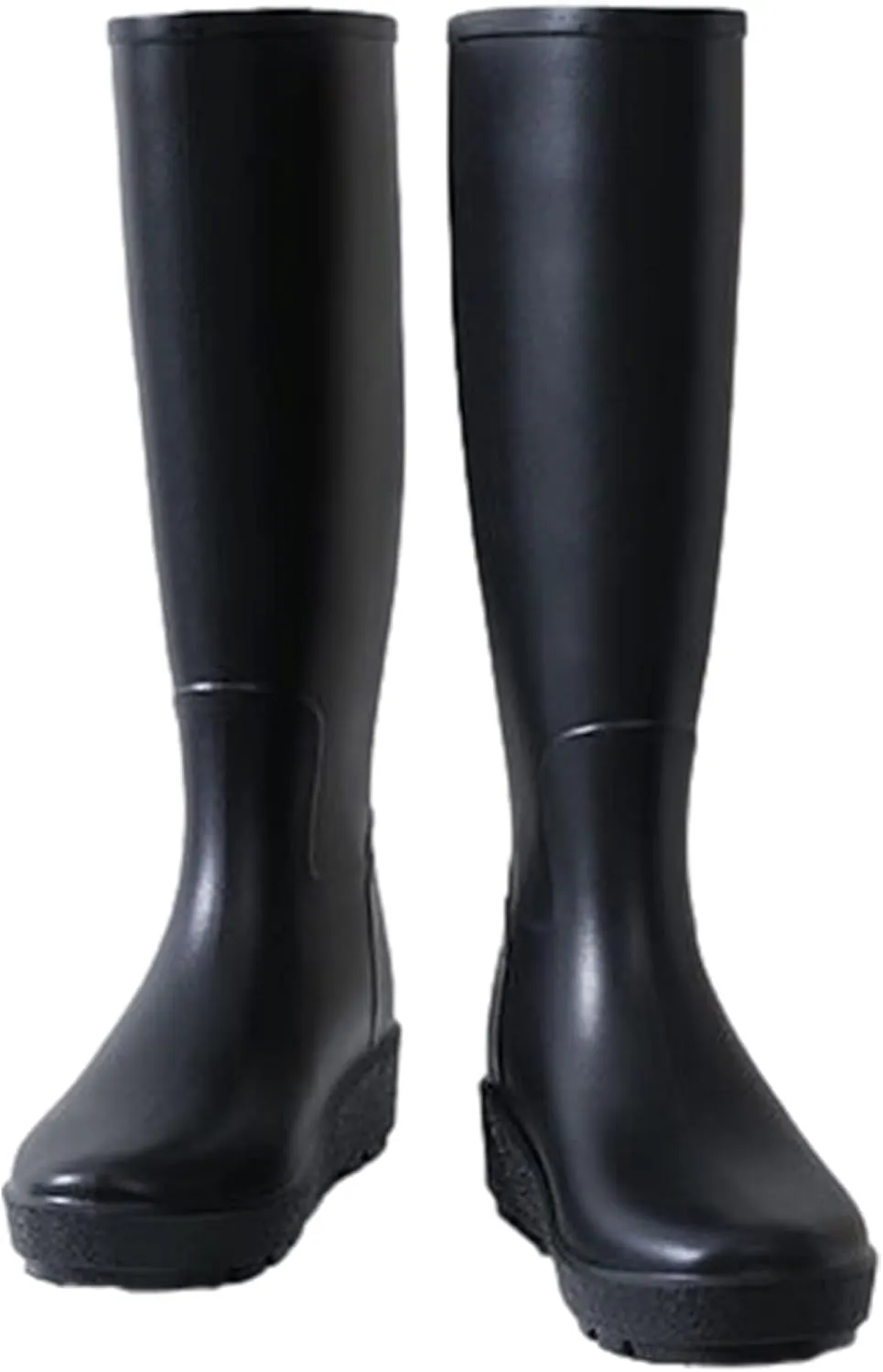 Women's Knee High Wedge Heel Waterproof Slip-On Rain Boots