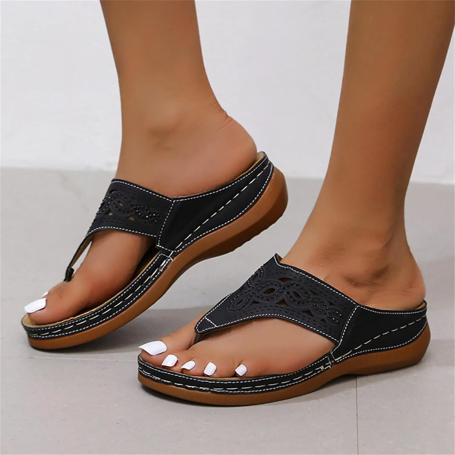 Womens Orthopedic Walking Sandals with Arch Support Adjustable Straps Comfortable Summer Beach Casual Outdoor Slides Plantar Fasciitis Relief Recovery Footwear