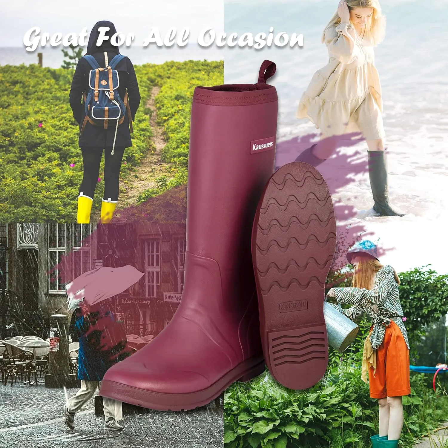 Women's Rain Boots Waterproof Rubber Women Shoes Snow Boots And Anti-slip Outdoor Muck Boots For women Garden Fishing Farm Camping