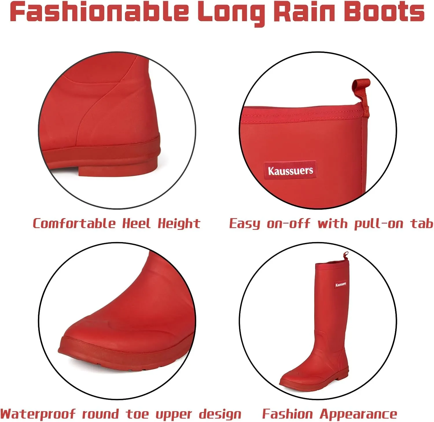Women's Rain Boots Waterproof Rubber Women Shoes Snow Boots And Anti-slip Outdoor Muck Boots For women Garden Fishing Farm Camping