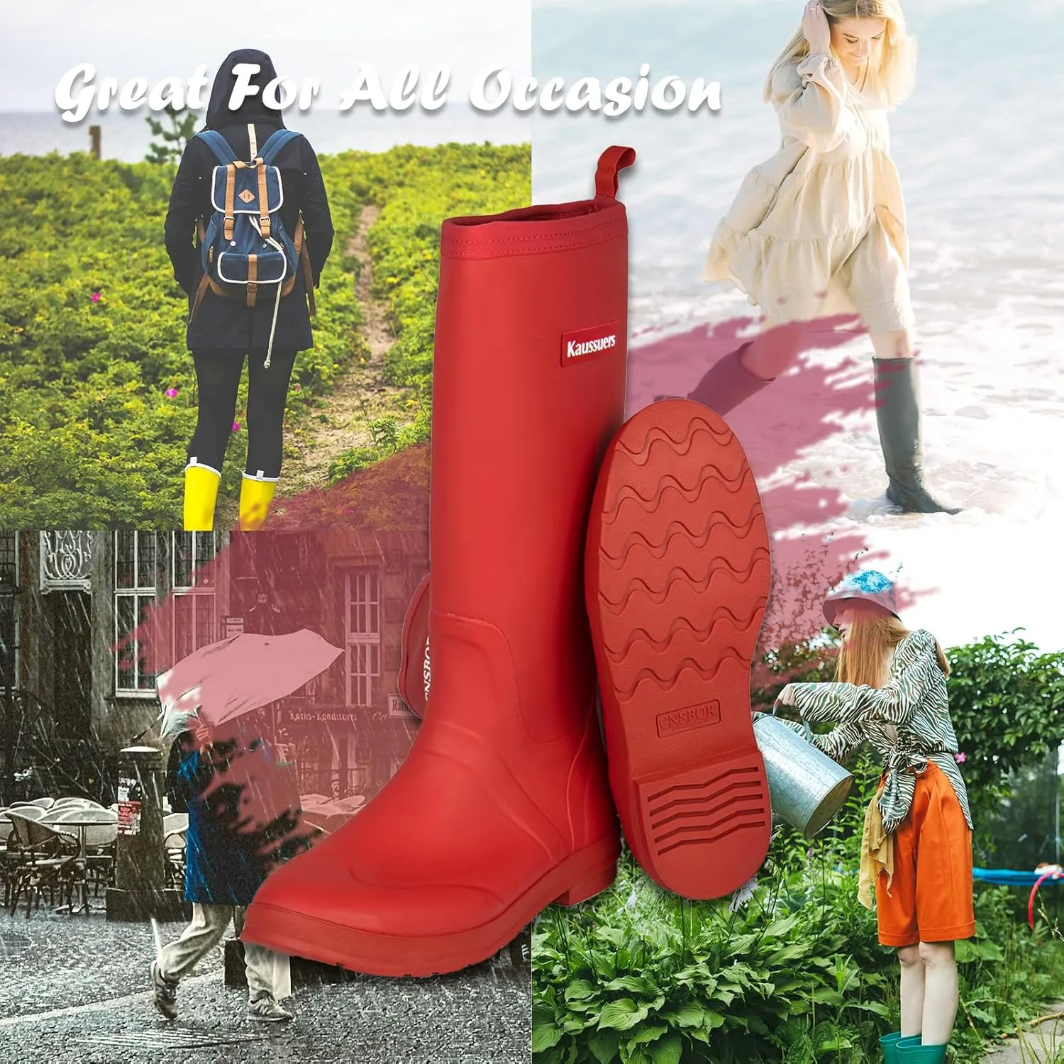Women's Rain Boots Waterproof Rubber Women Shoes Snow Boots And Anti-slip Outdoor Muck Boots For women Garden Fishing Farm Camping
