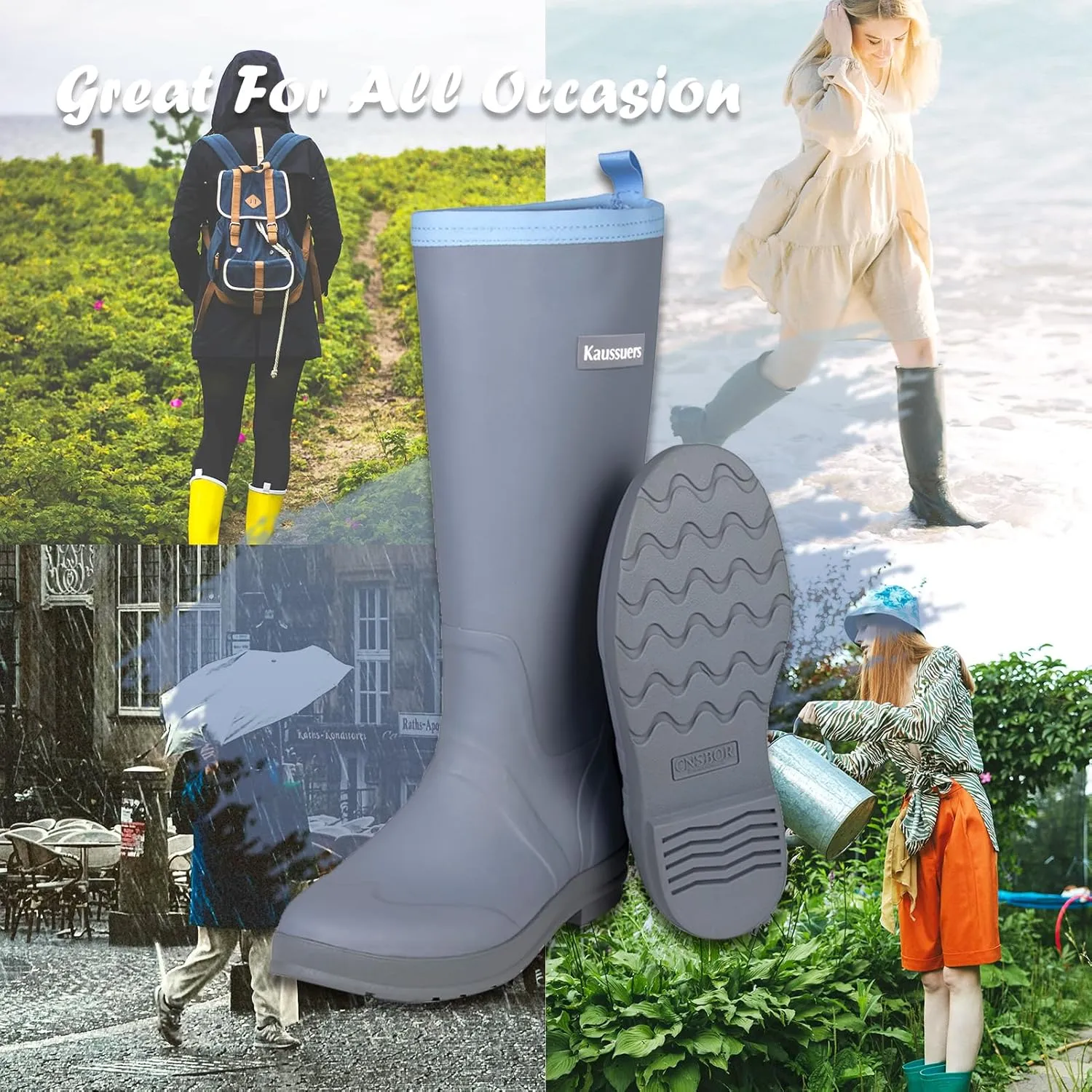 Women's Rain Boots Waterproof Rubber Women Shoes Snow Boots And Anti-slip Outdoor Muck Boots For women Garden Fishing Farm Camping